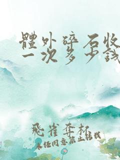 体外碎石收费是一次多少钱