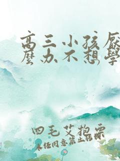 高三小孩厌学怎么办不想学怎么办