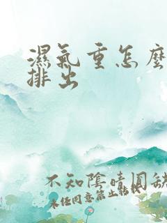 湿气重怎么快速排出