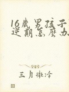 16岁男孩子叛逆期怎么办