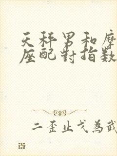 天秤男和摩羯女座配对指数