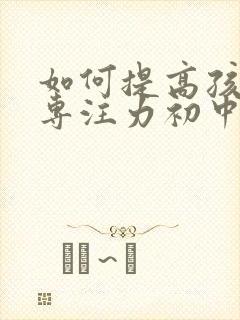 如何提高孩子的专注力初中生