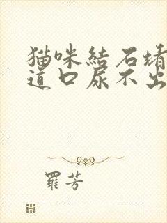 猫咪结石堵住尿道口尿不出来怎么办