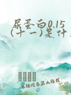 尿蛋白0.15(十一)是什么意思