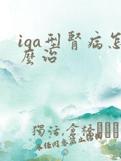 iga型肾病怎么治