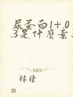 尿蛋白1+ 0.3是什么意思