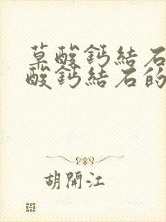 草酸钙结石和磷酸钙结石的区分