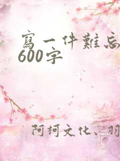写一件难忘的事600字