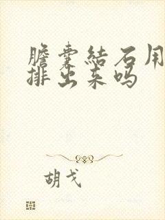 胆囊结石用药能排出来吗