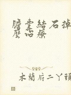 胆囊结石掉了怎么治疗