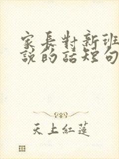 家长对新班主任说的话短句