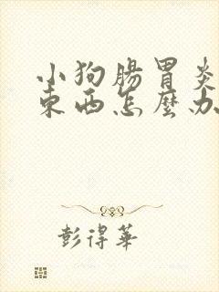 小狗肠胃炎不吃东西怎么办