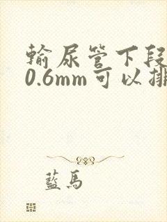 输尿管下段结石0.6mm可以排出来吗?