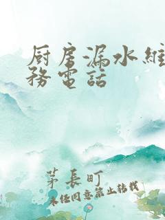 厨房漏水维修服务电话