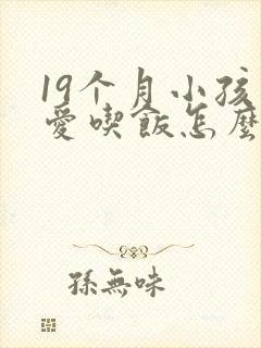 19个月小孩不爱吃饭怎么办