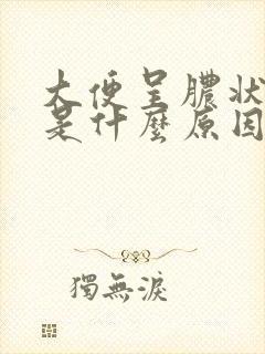 大便呈脓状粘液是什么原因