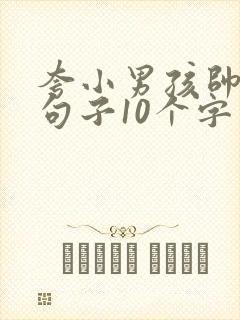 夸小男孩帅萌的句子10个字