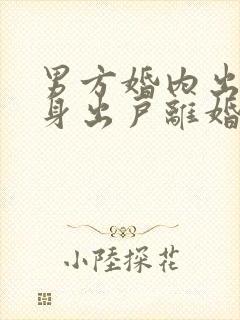 男方婚内出轨净身出户离婚协议书