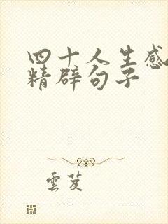 四十人生感悟的精辟句子