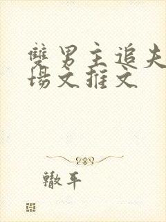 双男主追夫火葬场文推文