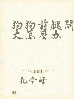 狗狗前腿关节肿大怎么办