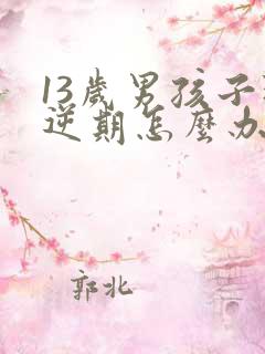 13岁男孩子叛逆期怎么办