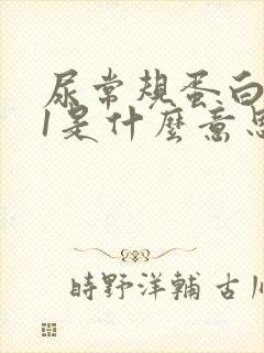 尿常规蛋白质加1是什么意思