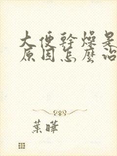 大便干燥是什么原因怎么治疗