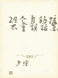 29个月的孩子不会说话怎么办