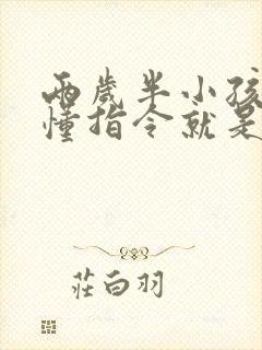 两岁半小孩能听懂指令就是不说话