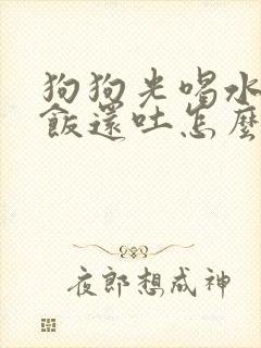 狗狗光喝水不吃饭还吐怎么办