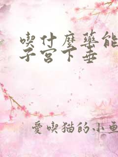 吃什么药能治疗子宫下垂