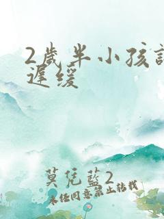 2岁半小孩语言迟缓