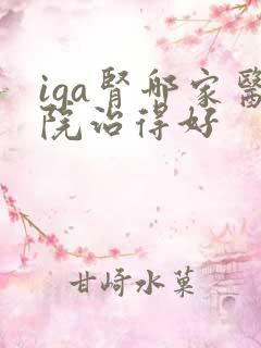 iga肾哪家医院治得好