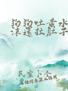 狗狗吐黄水带泡沫还拉肚子