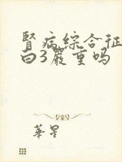 肾病综合征尿蛋白3严重吗