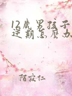 12岁男孩子叛逆期怎么办