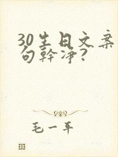 30生日文案短句干净?