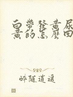 白带发黄尿也是黄的怎么回事