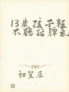 13岁孩子叛逆不听话脾气大怎么办