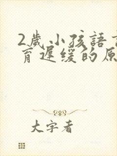 2岁小孩语言发育迟缓的原因