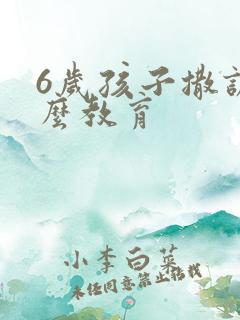 6岁孩子撒谎怎么教育