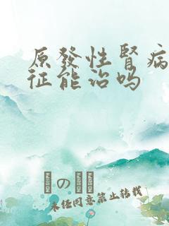 原发性肾病综合征能治吗