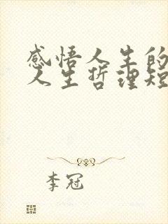 感悟人生的经典人生哲理短句