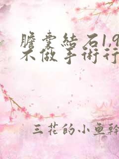 胆囊结石1,9不做手术行吗