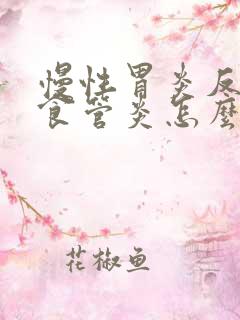 慢性胃炎反流性食管炎怎么治