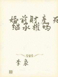 婚前财产 死后 继承权吗