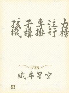 孩子专注力培训机构排行榜