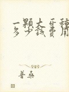 一颗大牙种植要多少钱费用