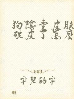 狗阴囊皮肤溃烂破皮了怎么办